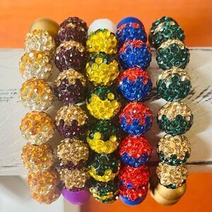 NEW Lot of 5 Assorted Erimish Rhinestone Beaded Stack Bracelets